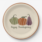 Custom Happy Thanksgiving Party Moderne Pumpkins Pappteller (Vorderseite)