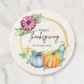 Custom Happy Thanksgiving Pumpkin Blume Frame Geschenkanhänger (Rückseite)