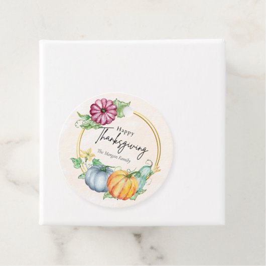 Custom Happy Thanksgiving Pumpkin Blume Frame Geschenkanhänger (Beispiel)