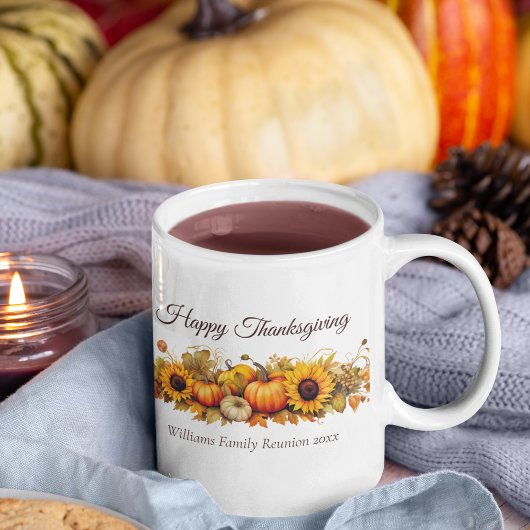 Custom Happy Thanksgiving Pumpkins Fall Kaffeetasse