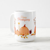 Custom Happy Thanksgiving Tasse mit Pumpkins (Vorderseite Links)