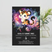 Custom Happy Tiger Birthday Einladung (Stehend Vorderseite)