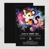 Custom Happy Tiger Birthday Einladung (Vorne/Hinten)