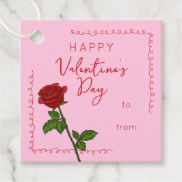 Custom Happy Valentine’s Day Rose Gift Tag Geschenkanhänger