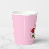 Custom Happy Valentine’s Day Rose Pappbecher (Rechts)