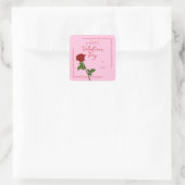 Custom Happy Valentine’s Day Rose Square Sticker (Tasche)