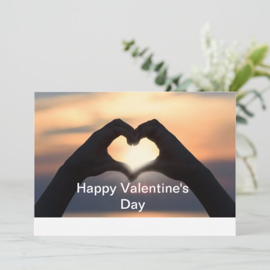 Custom Happy Valentine's Day Foto Feiertagskarte (Stehend Vorderseite)