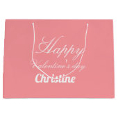 Custom Happy valentine's day individuelle Name Große Geschenktüte (Vorderseite)