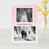 Custom Happy Valentine's Day Then and Now Fotos Karte (Gelbe Blume)