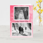 Custom Happy Valentine's Day Then and Now Fotos Karte (Gelbe Blume)