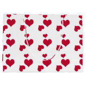 Custom Happy Valentine's Day White & Red Herzen Große Geschenktüte (Rückseite)