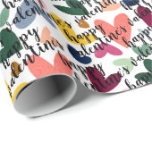 Custom Happy Valentines I Liebe You Heart Pattern Geschenkpapier (Rolleneckpunkt)