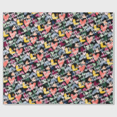 Custom Happy Valentines I Liebe You Heart Pattern Geschenkpapier (Flach)