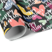 Custom Happy Valentines I Liebe You Heart Pattern Geschenkpapier (Rolleneckpunkt)