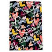 Custom Happy Valentines I Liebe You Heart Pattern Mittlere Geschenktüte (Vorderseite)