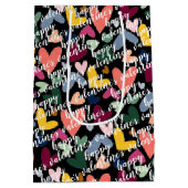 Custom Happy Valentines I Liebe You Heart Pattern Mittlere Geschenktüte (Rückseite)