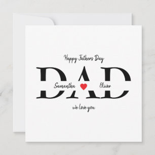 Custom Happy Vatertag Flat Card mit Kindername