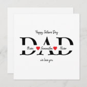 Custom Happy Vatertag Flat Card mit Kindername (Vorne/Hinten)