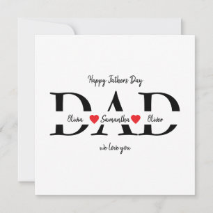 Custom Happy Vatertag Flat Card mit Kindername