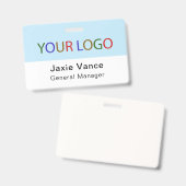 Custom Hard Plastic Name Badge with Metal Clip Ausweis (Vorder- & Rückseite)