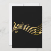 Custom Harp Erwägung Gold Musiknoten Black Einladung (Rückseite)