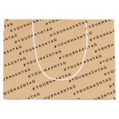 Custom Hashtag Business Große Geschenktüte (Vorderseite)