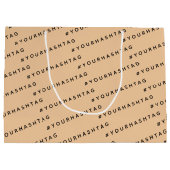 Custom Hashtag Business Große Geschenktüte (Rückseite)