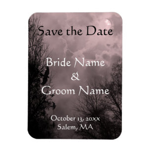 Custom Haunted Sky Red Mist Save the Date Magnet