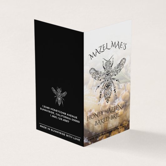 Custom hausgemachte Honey Hazelnut Baked Brie Reze Visitenkarten (Vorderseite)