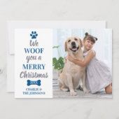 Custom Haustier Foto Frohe Weihnachten vom Hund (Vorderseite)