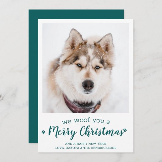 Custom Haustier Foto Frohe Weihnachten vom Hund (Vorne/Hinten)