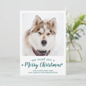 Custom Haustier Foto Frohe Weihnachten vom Hund (Stehend Vorderseite)