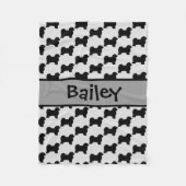 Custom Havanese Dog Silhouette Fleecedecke (Vorderseite)