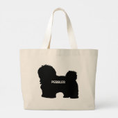 CUSTOM Havanese Hunde Silhouette Jumbo Stoffbeutel (Rückseite)