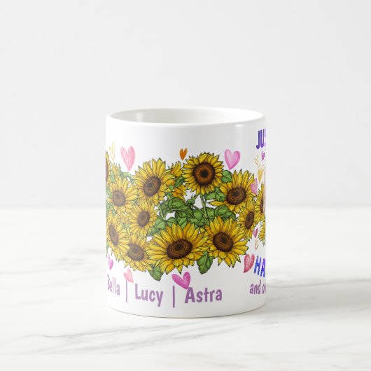 Custom Havanese Lover Sonnenblumen Trainer Floral Kaffeetasse (Mittel)
