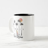 Custom Hawaii Beach Surfer Sommerurlaub Geschenk Zweifarbige Tasse (Vorderseite Links)