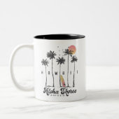 Custom Hawaii Beach Surfer Sommerurlaub Geschenk Zweifarbige Tasse (Links)