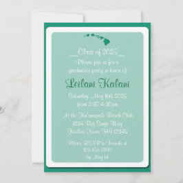 Custom Hawaii grüne Insel Graduierung Einladungen