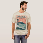 Custom Hawaii Honolulu Waikiki Beach Retro Travel T-Shirt (Vorne ganz)