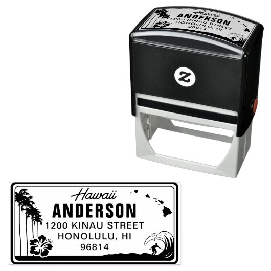 Custom Hawaii License Plate Rücksendeadresse Brief Permastempel (Beispiel)