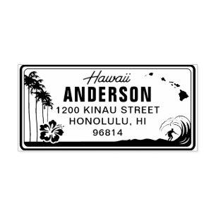 Custom Hawaii License Plate Rücksendeadresse Brief Permastempel