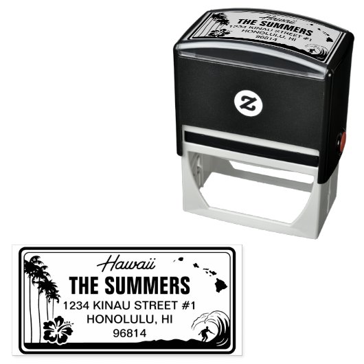 Custom Hawaii State License Plate Address Permastempel (Beispiel)