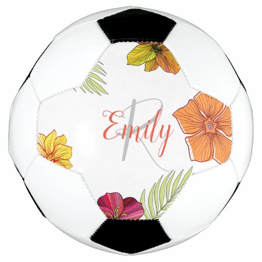 Custom Hawaiian Aloha Floral Fußball (Vorderseite)