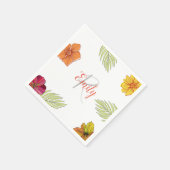Custom Hawaiian Aloha Floral Serviette (Ecke)