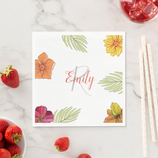 Custom Hawaiian Aloha Floral Serviette (Beispiel)