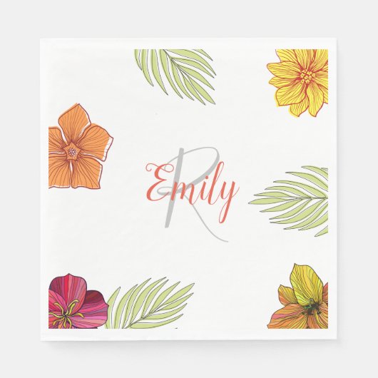 Custom Hawaiian Aloha Floral Serviette (Vorderseite)