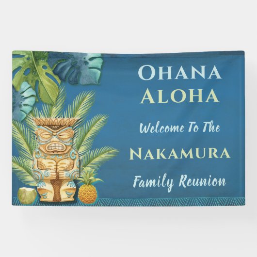 Custom Hawaiian Aloha Luau Family Wiedersehen Banner (Horizontal)