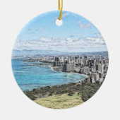 Custom Hawaiian Island Weihnachten Keramik Ornament (Vorne)