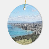 Custom Hawaiian Island Weihnachten Keramik Ornament (Links)