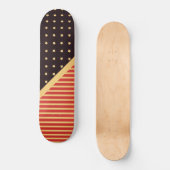 CUSTOM HEARS & STRIPES RED BLACK GOLD PATTERN SKATEBOARD (Vorderseite)